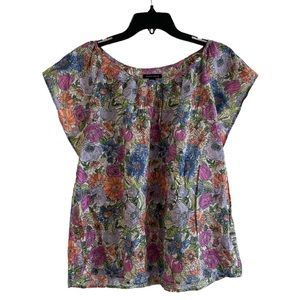Tommy Hilfiger floral short sleeve lightweight multicolor size large top